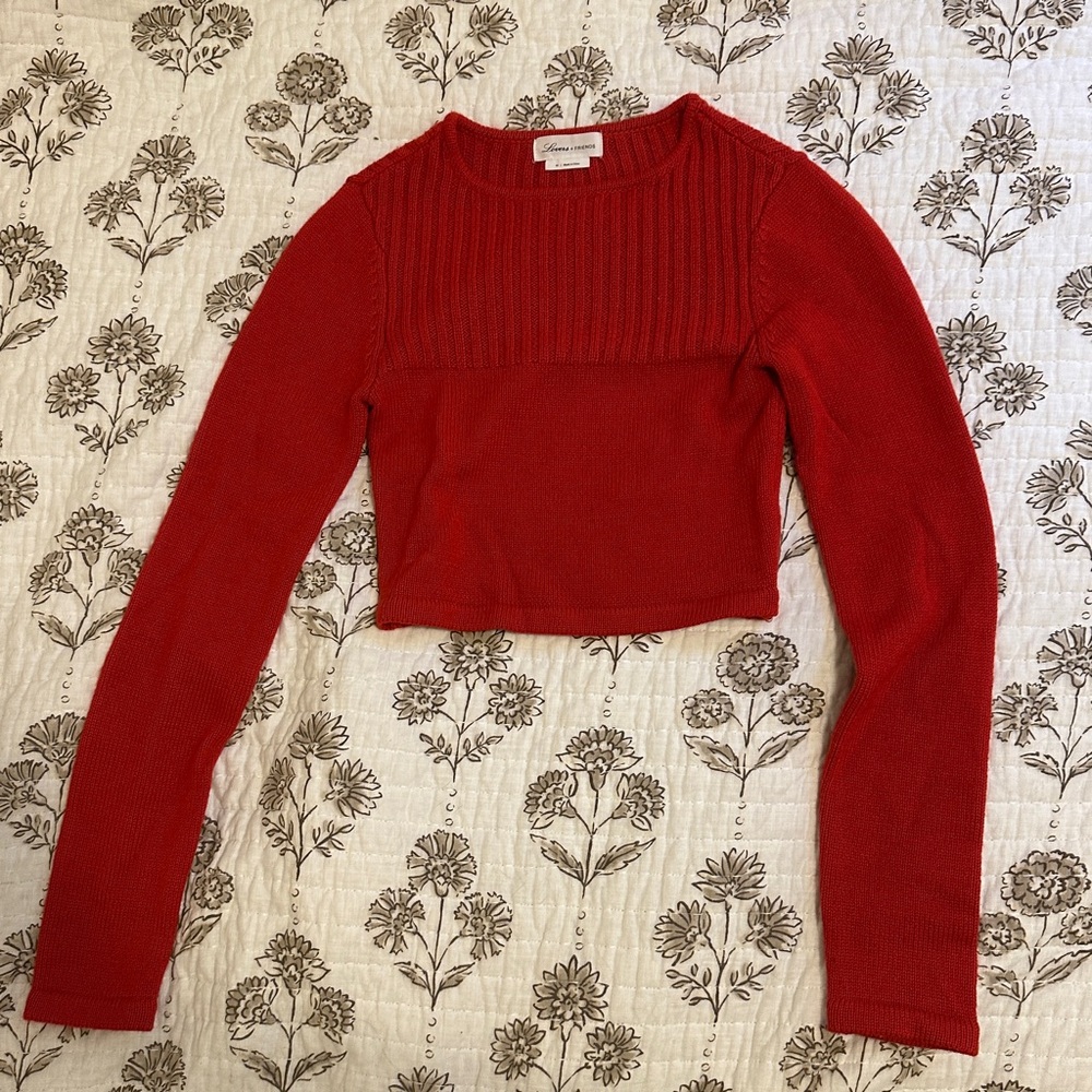 Lovers and Friends Cropped Red Sweater